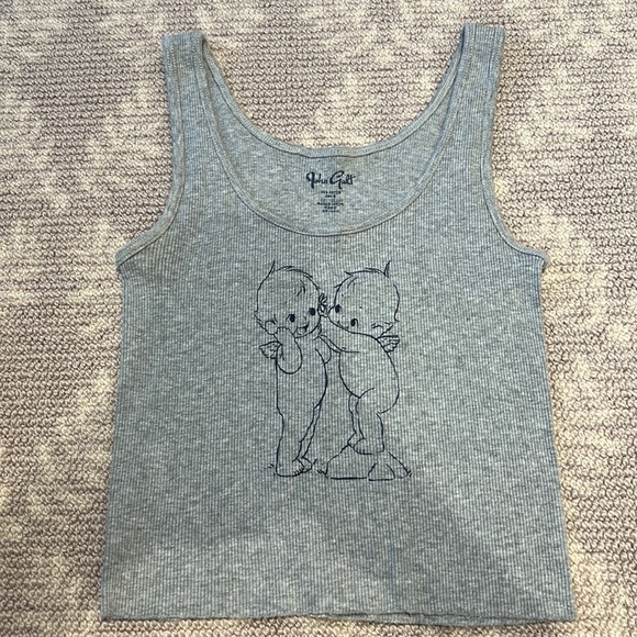 Brandy Melville Tops - Brandy Melville Grey Graphic Tank